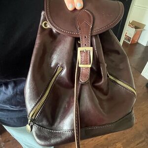 Made in Italy Real Leather Backpack Purse – Brown